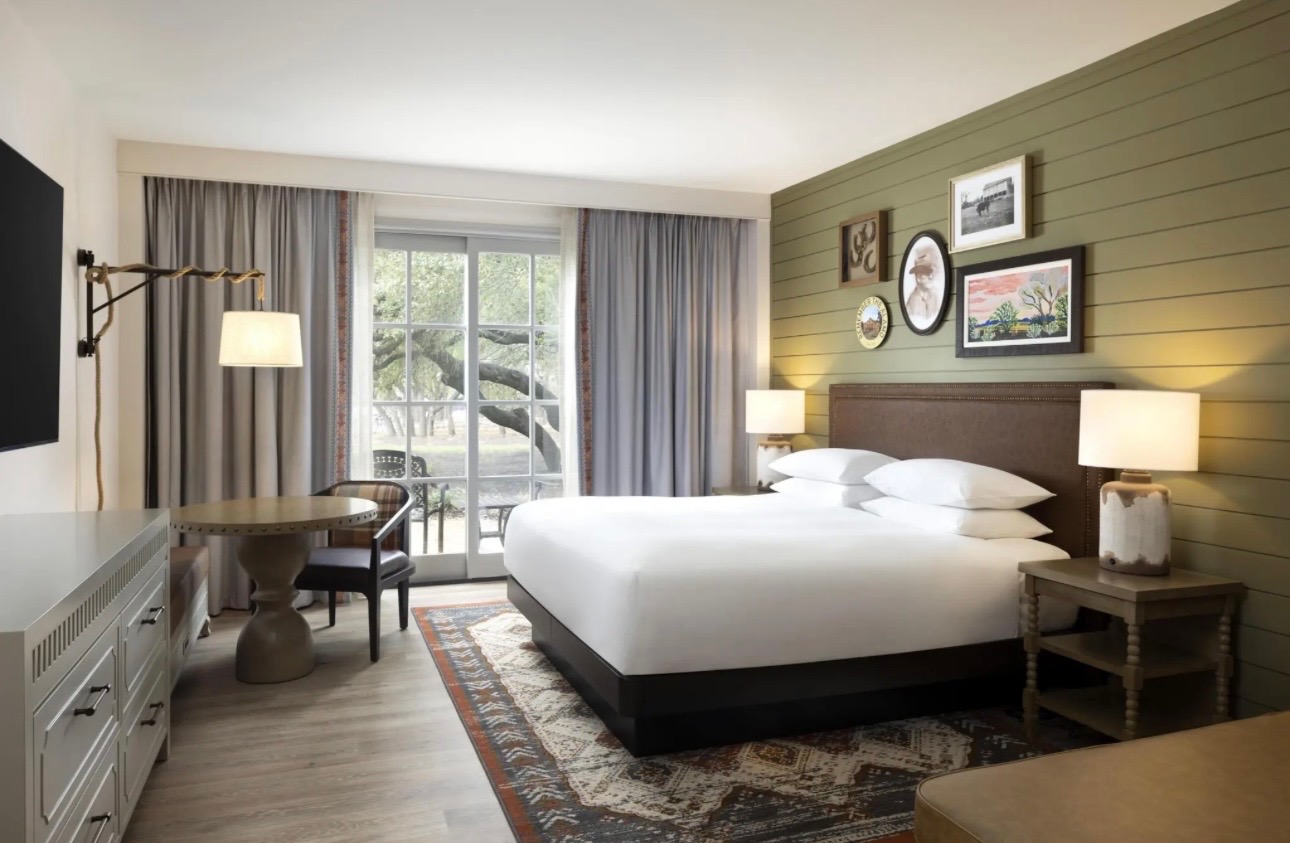 Hotel king room and furnished interior
