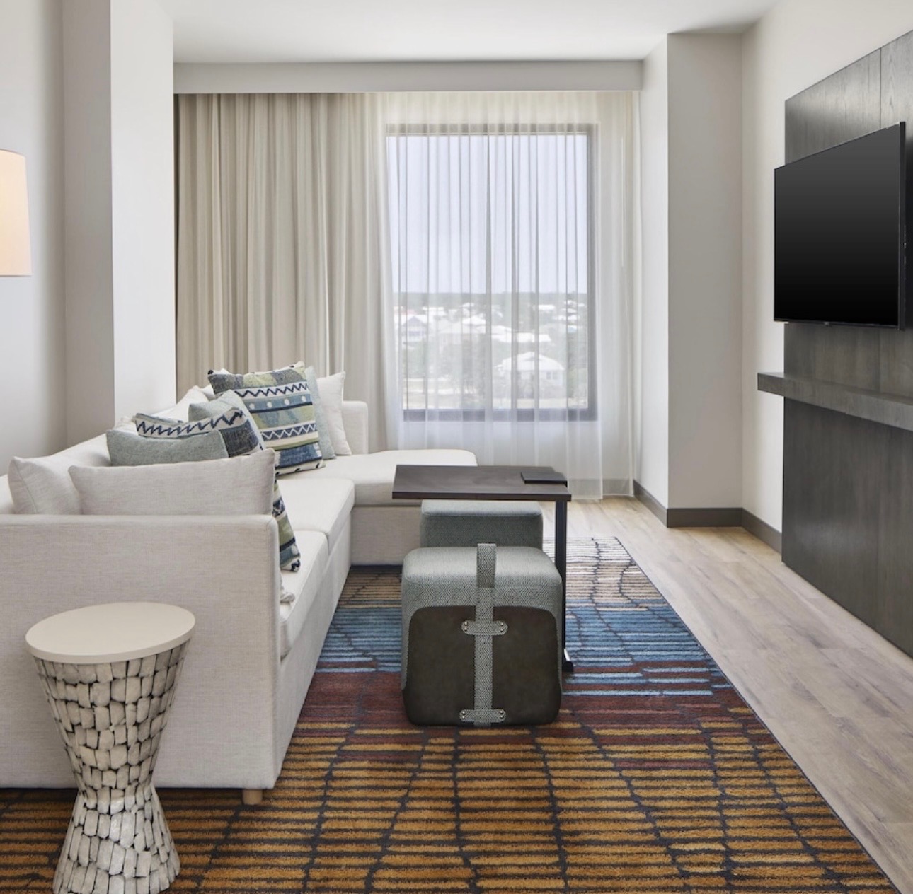 Hotel suite lounge and TV installation